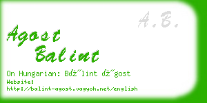 agost balint business card